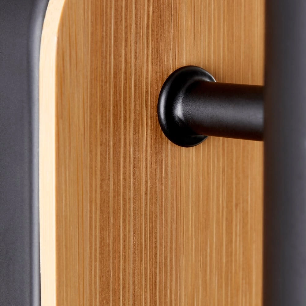 Wall lamp Niels black with wood Brilliant 4004353410628
