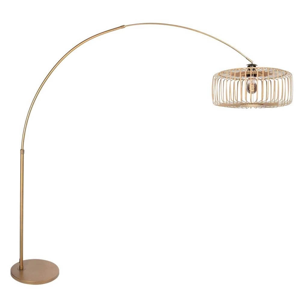 Arc lamp Sparkled Light bronze with bamboo shade bar Ø 45cm