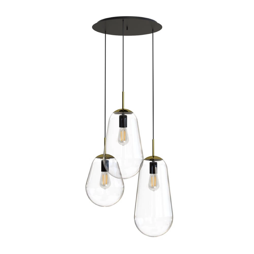Glass loft hanging lamp Pear
