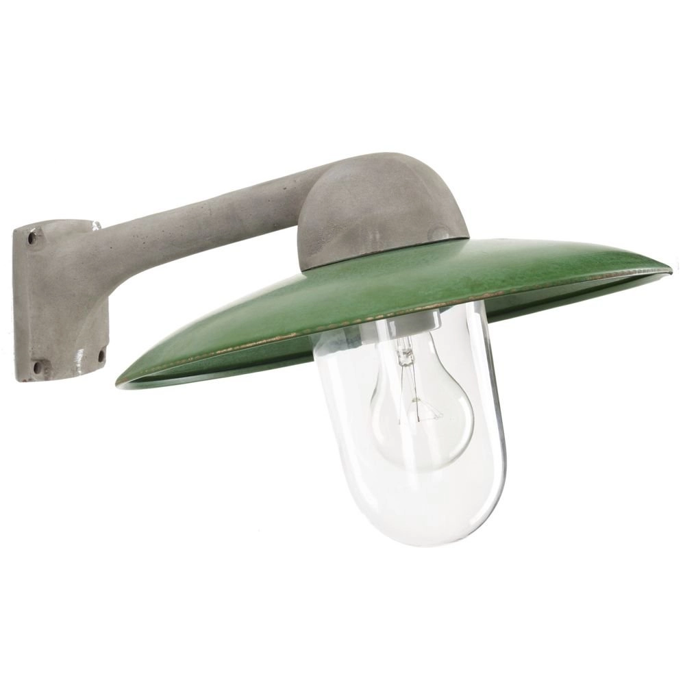 Industry outdoor lamp Fabrique metallic gray with retro green