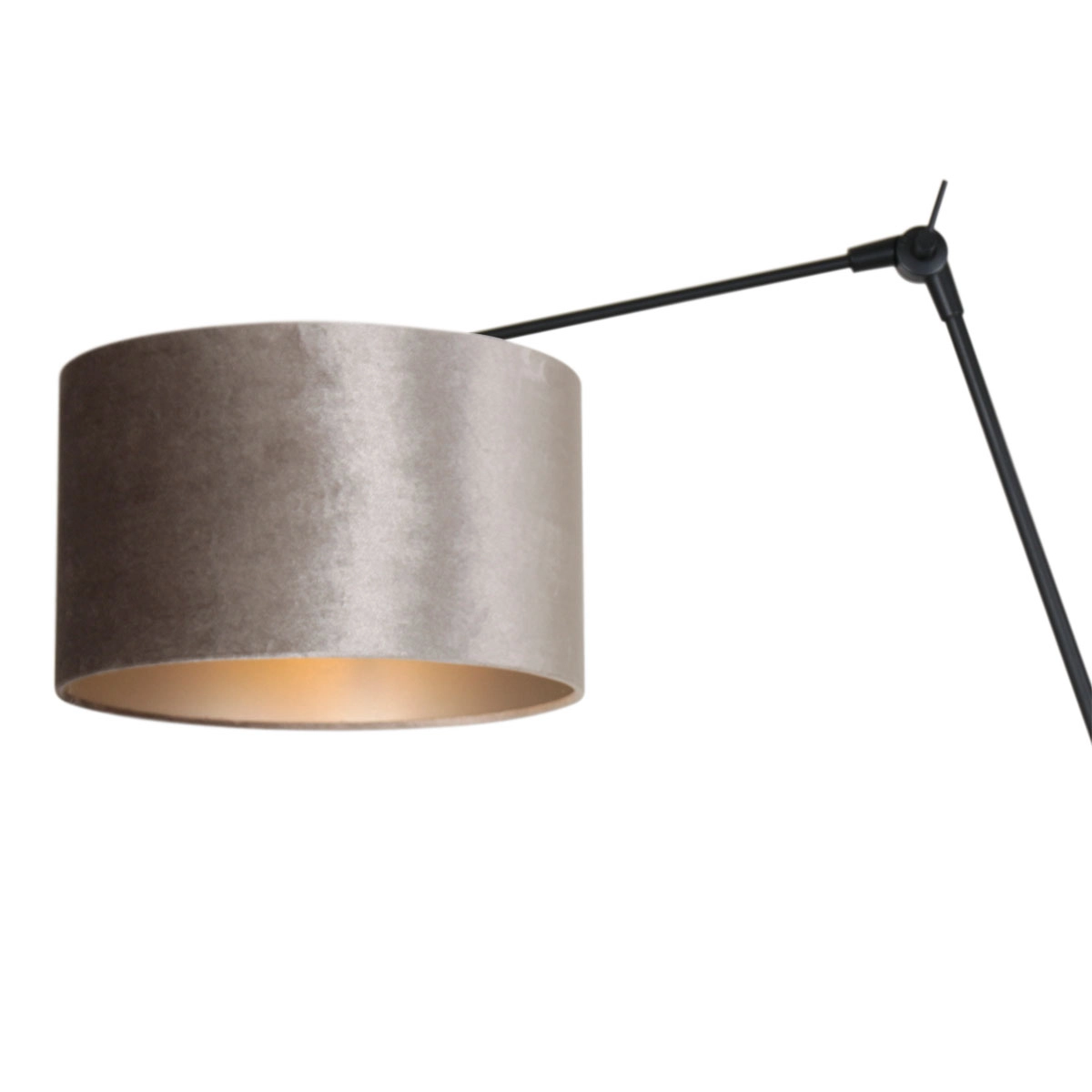 Wall Reading Lamp Prestige Chic black with 30cm taupe velvet shade Steinhauer 8712746145922