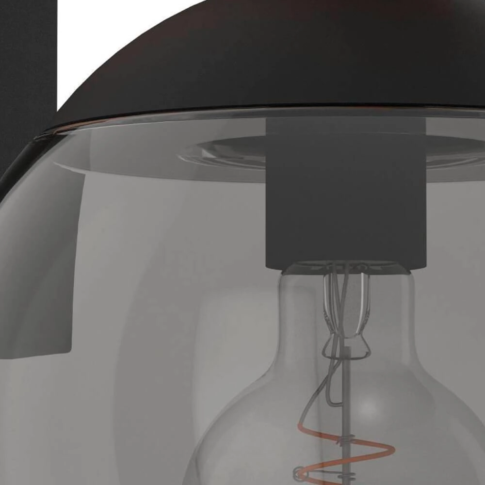Sphere outdoor lamp Bufalata Wood with smoke glass Eglo 9008606261765