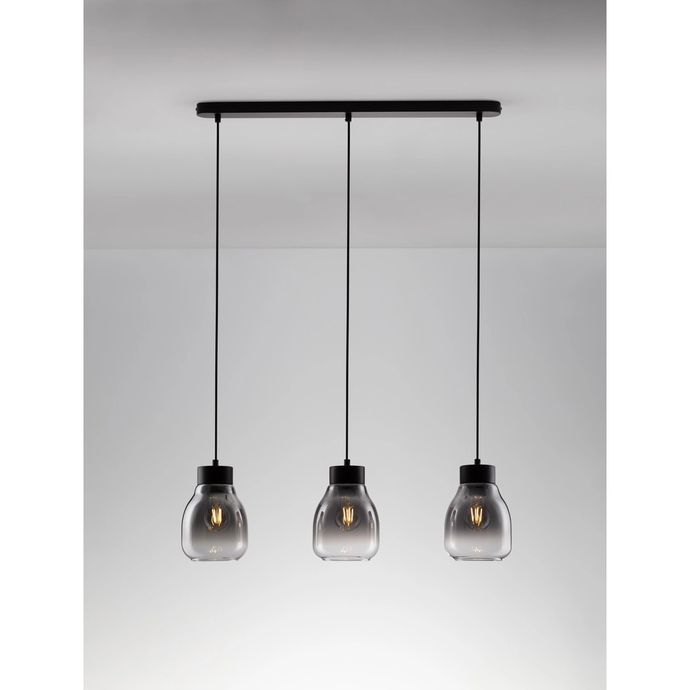 Pendant lamp Blacu 3-light black straight Lyora 5212017447494