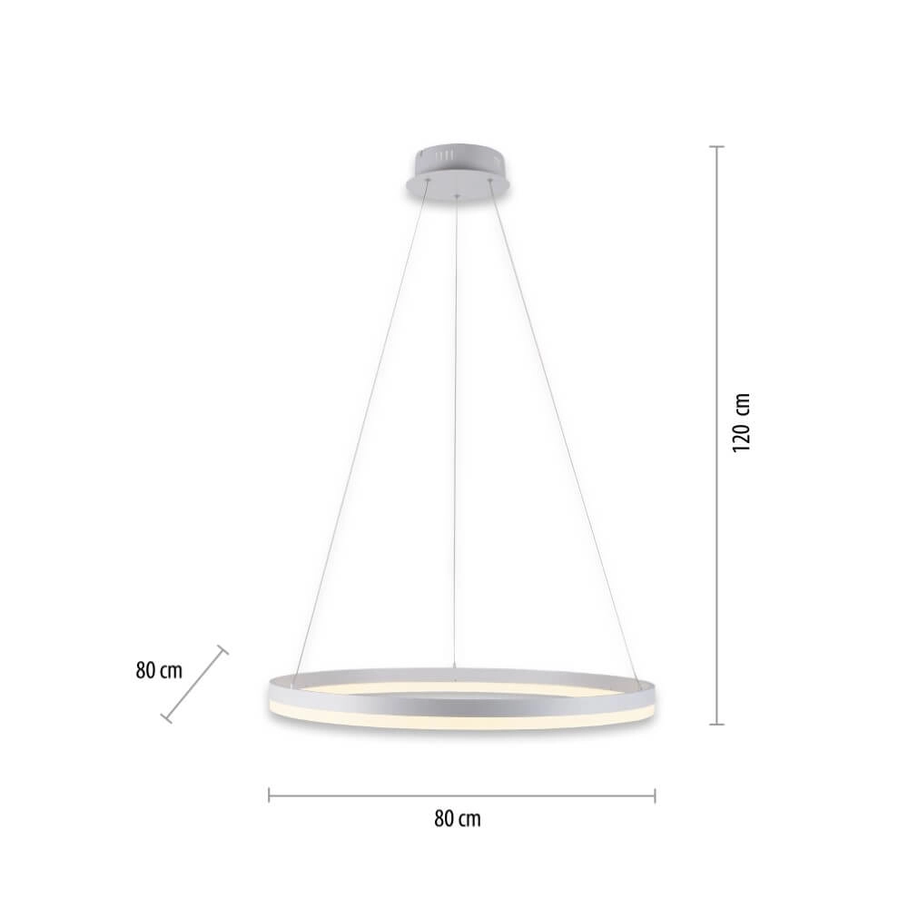 Modern pendant lamp Titus Ø 80cm white Paul Neuhaus 4012248365373