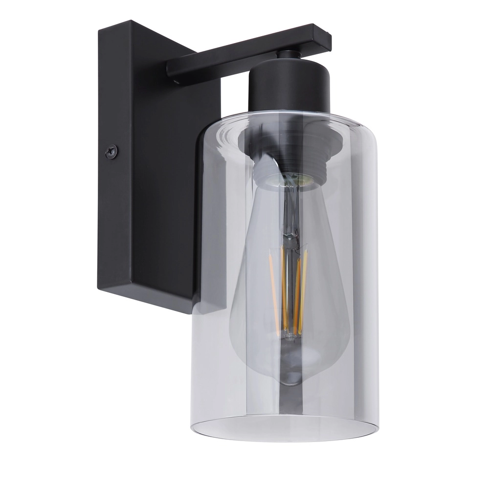 Black wall lamp Hadera with smoke glass Globo 9007371402847