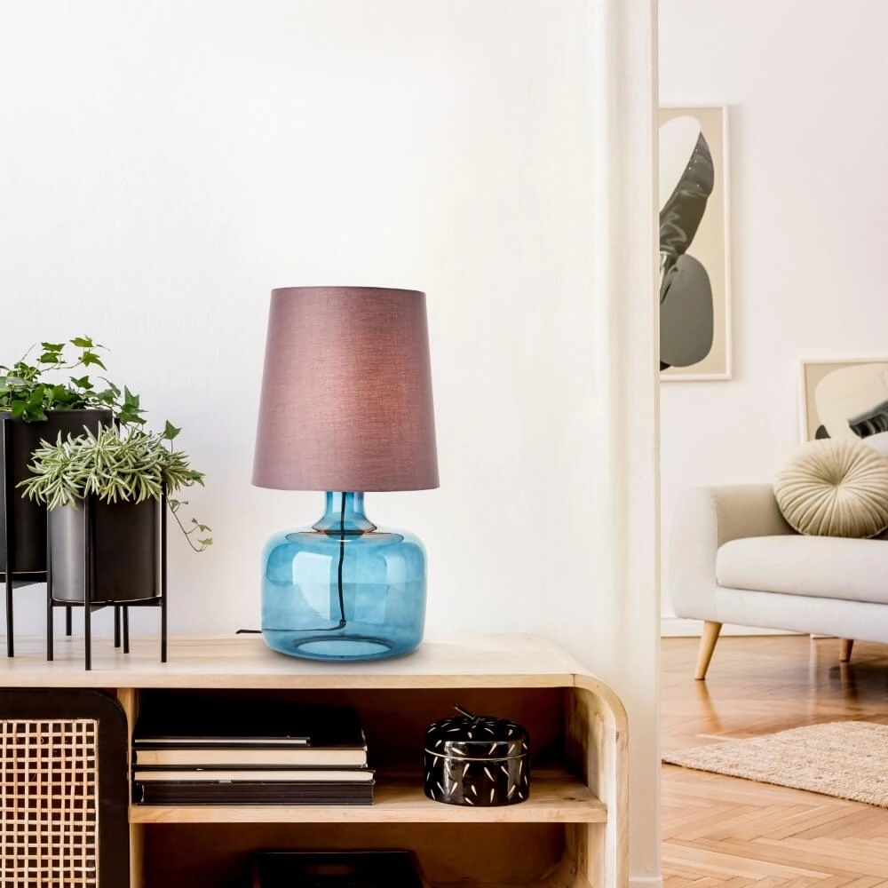Table lamp Hydra blue with taupe Brilliant 4004353413131
