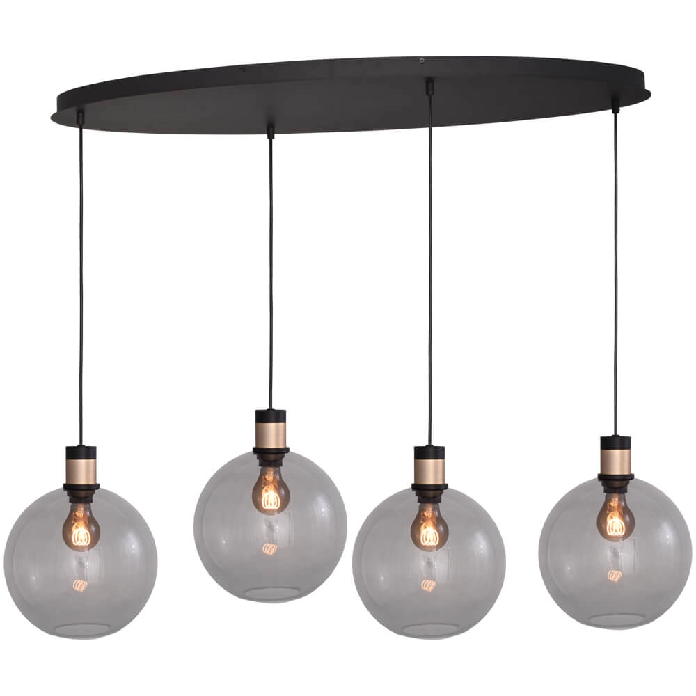 Hanging lamp Lazise 2 4x Ø 25cm gold with black