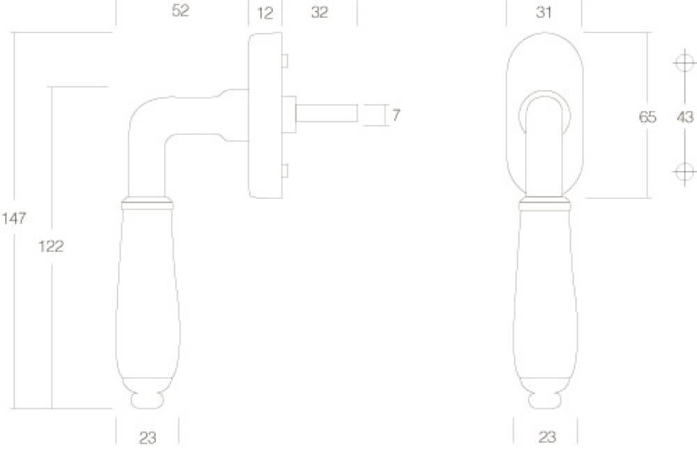 Classic window handle Courgette nickel Intersteel 8714186106730