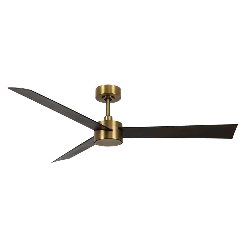 Ceiling fan Climate IV brass with wood Ø132cm