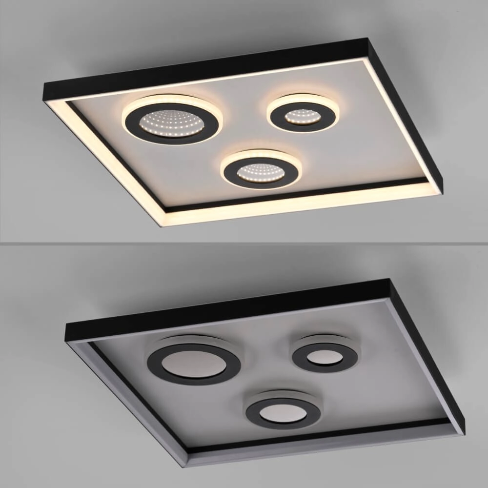 Square ceiling lamp Dune black Paul Neuhaus 4012248384916