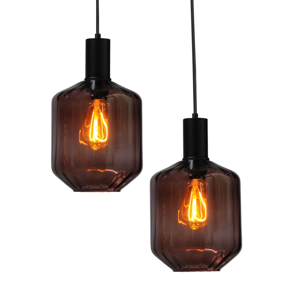6-light hanging lamp - black - Porto with Jagger red lenses Masterlight 8718121270555
