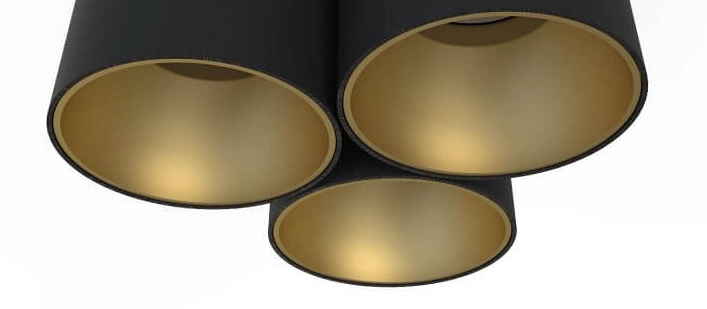 3-light ceiling lamp Eye Tone black with gold Lyora 5903139809290