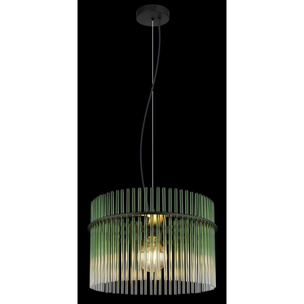 Black pendant lamp Gorley with green glass Ø 40cm Globo 9007371471973