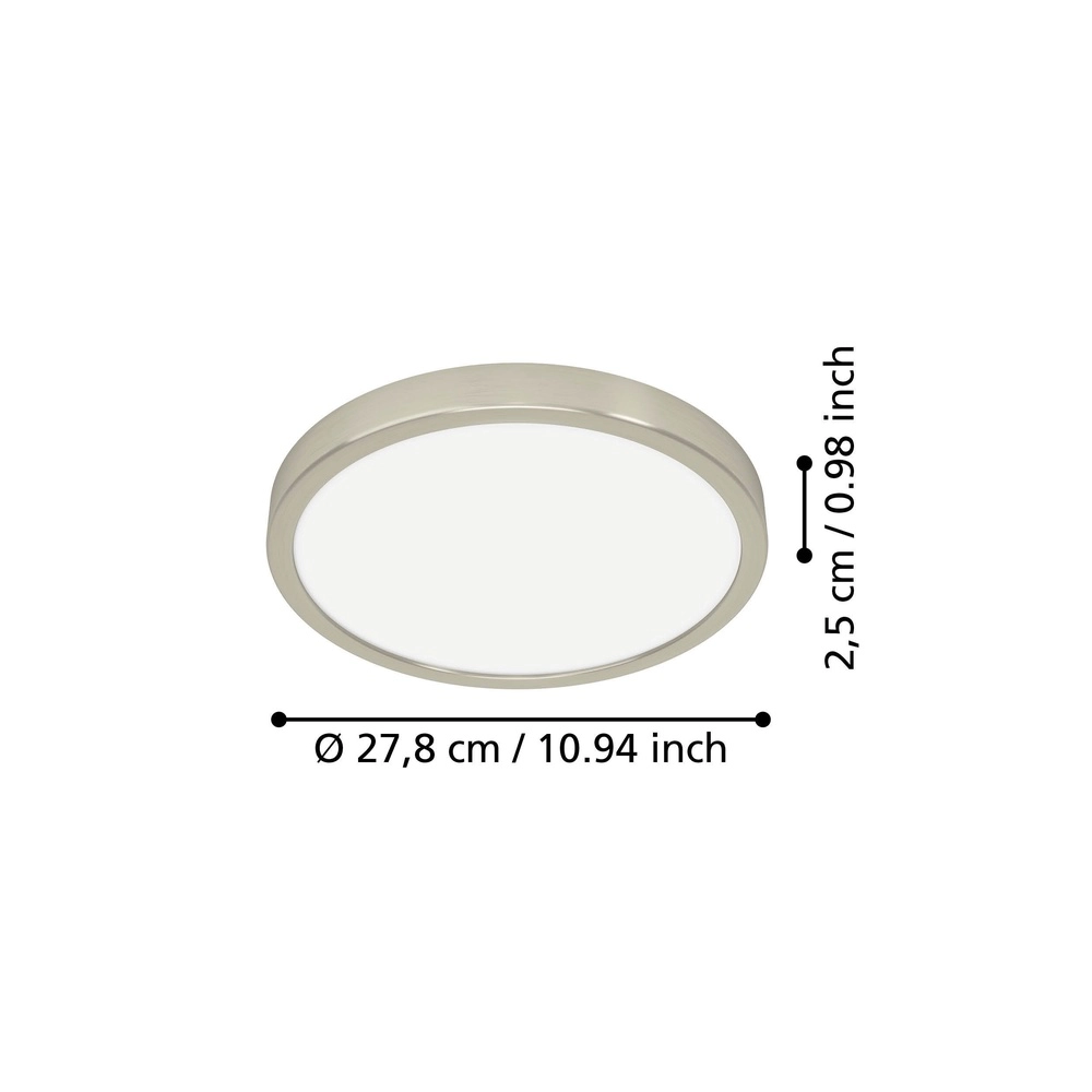 Led ceiling light Fueva 6 round - stainless steel - Ø 27.8cm Eglo 9008606330249
