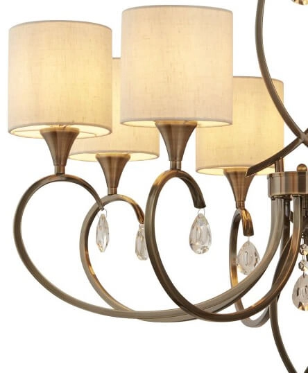 Classic pendant lamp Alberto 8-light antique bronze Searchlight 5053423098272