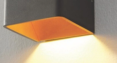 LED up & down light Fulda 6w - 2700K - 10cm black with gold Artdelight 8719831733606