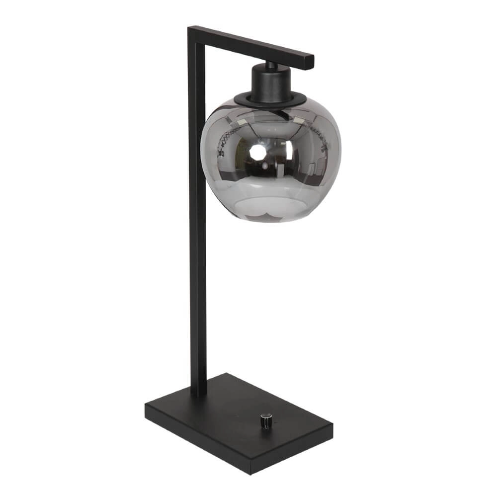 Black table lamp Lotus with smoked glass Steinhauer 8712746167702