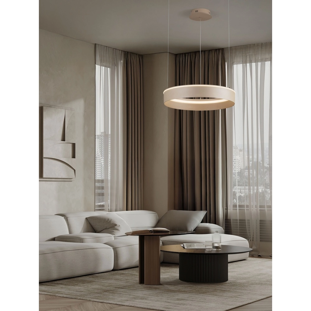 Modern pendant lamp Olivia sand brown Ø 60cm