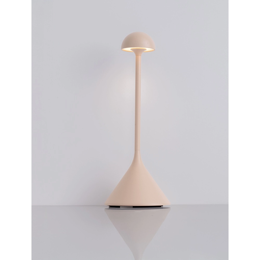 Table lamp Dalt sand brown rechargeable with USB