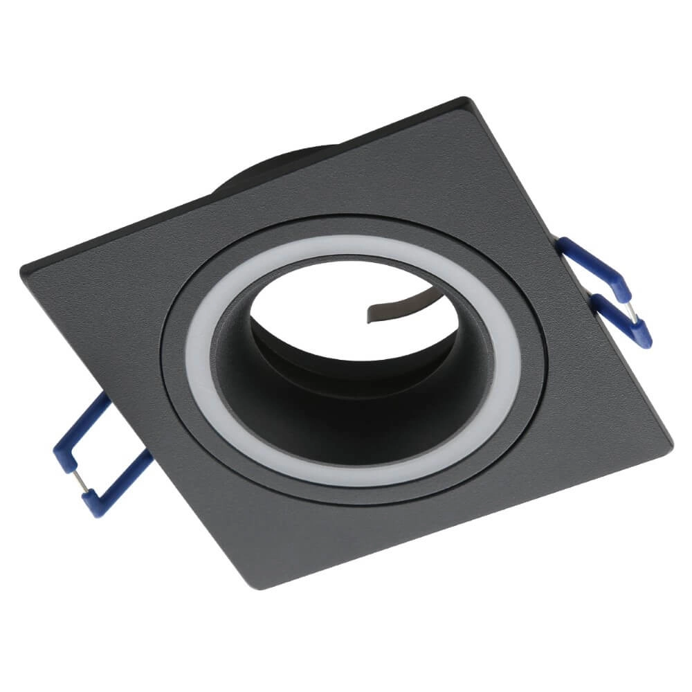Square recessed spotlight Carosso black