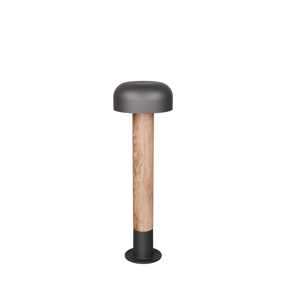 Garden lamp Fraser grey with wood 54cm Trio 4017807648584