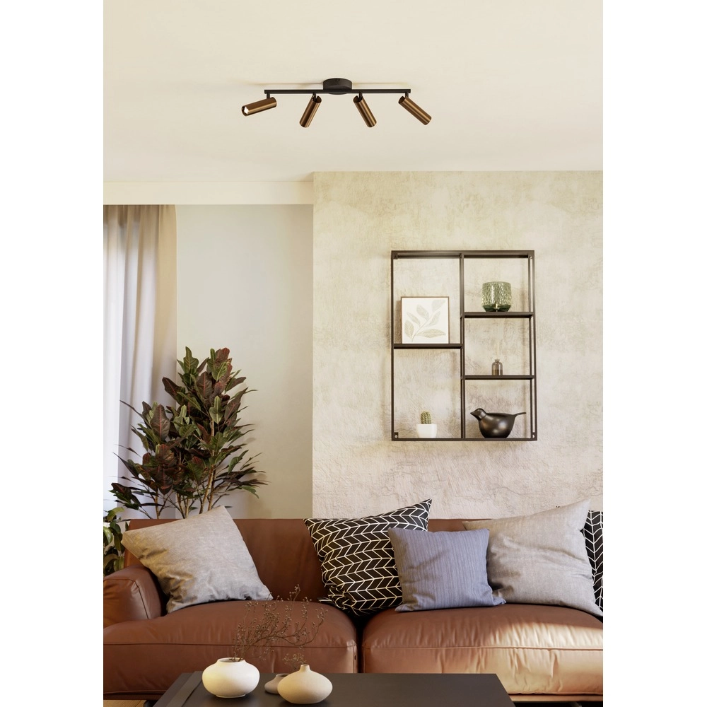 Surface-mounted spot Valproto 4-light black with bronze Eglo 9008606392070