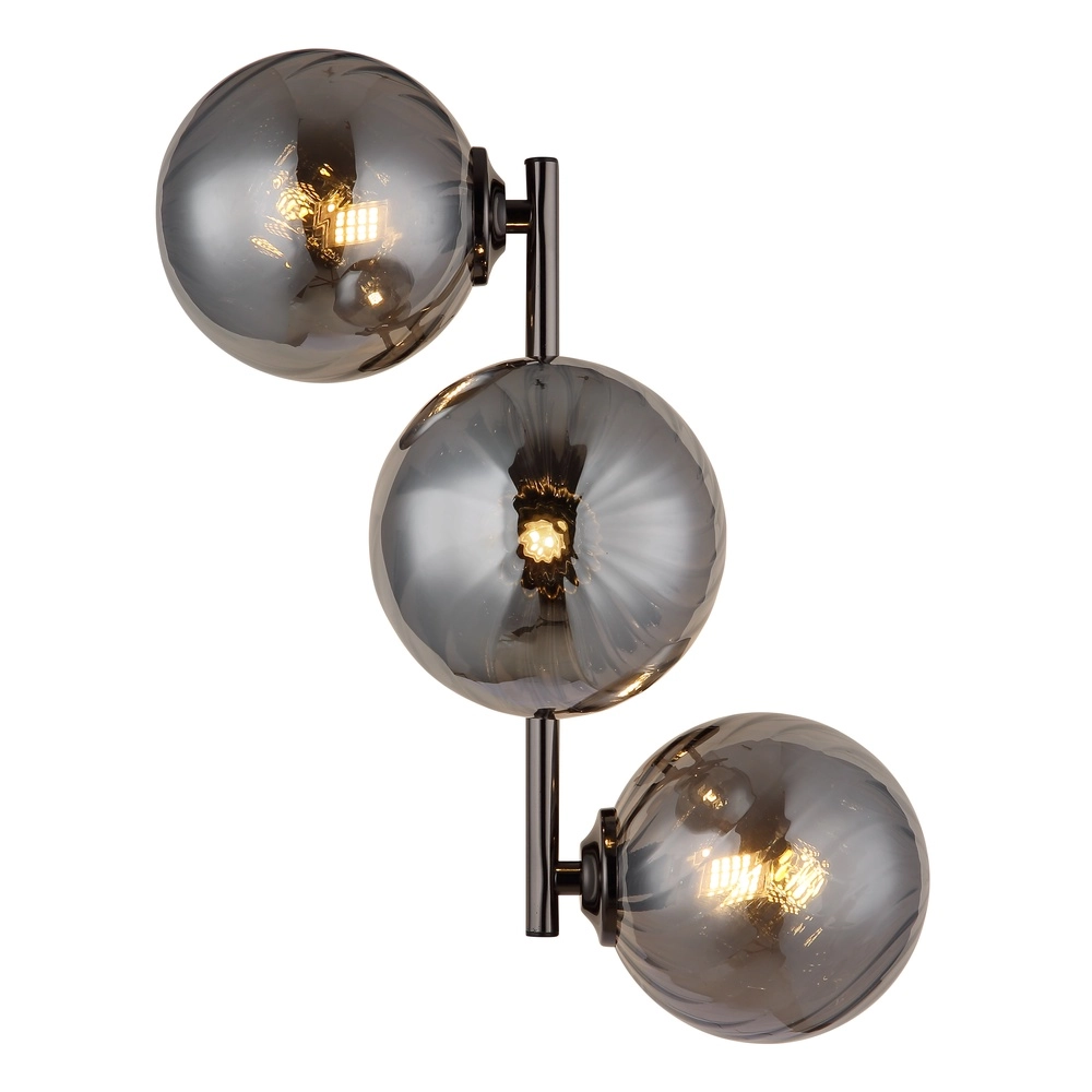 Black wall lamp Conor with smoke glass Globo 9007371518180