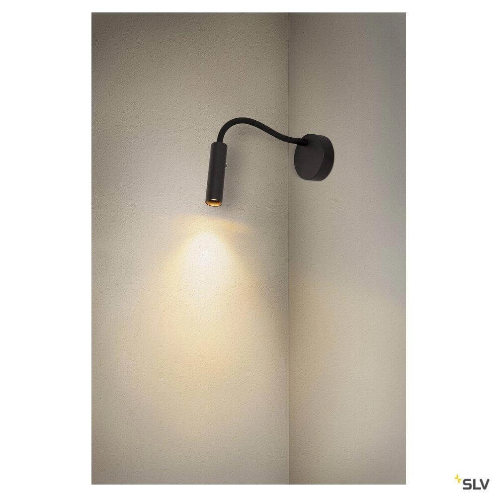 Flexible bedside lamp Karpo Goose black SLV 4024163262354