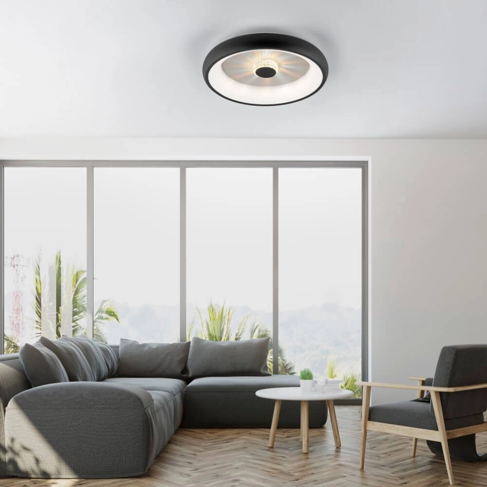 Round ceiling lamp Vertigo black Ø 46,5cm Just Light 4043689994723