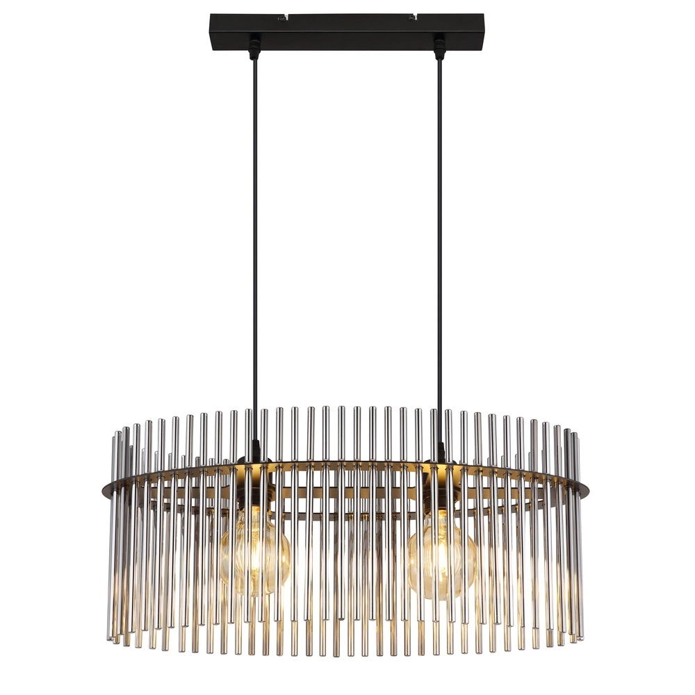 Pendant lamp Gorley Black with smoke glass rods Globo 9007371506149