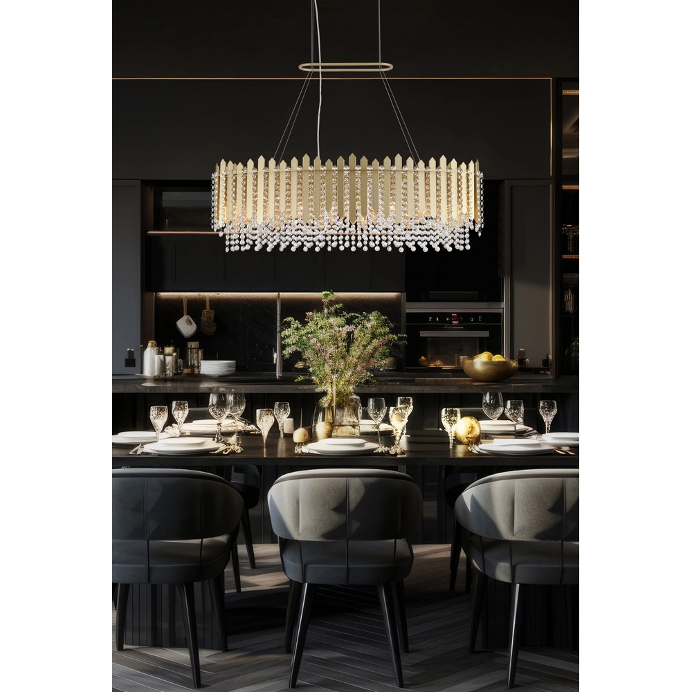 Pendant lamp Spear Gold Oval Searchlight 5053423304205
