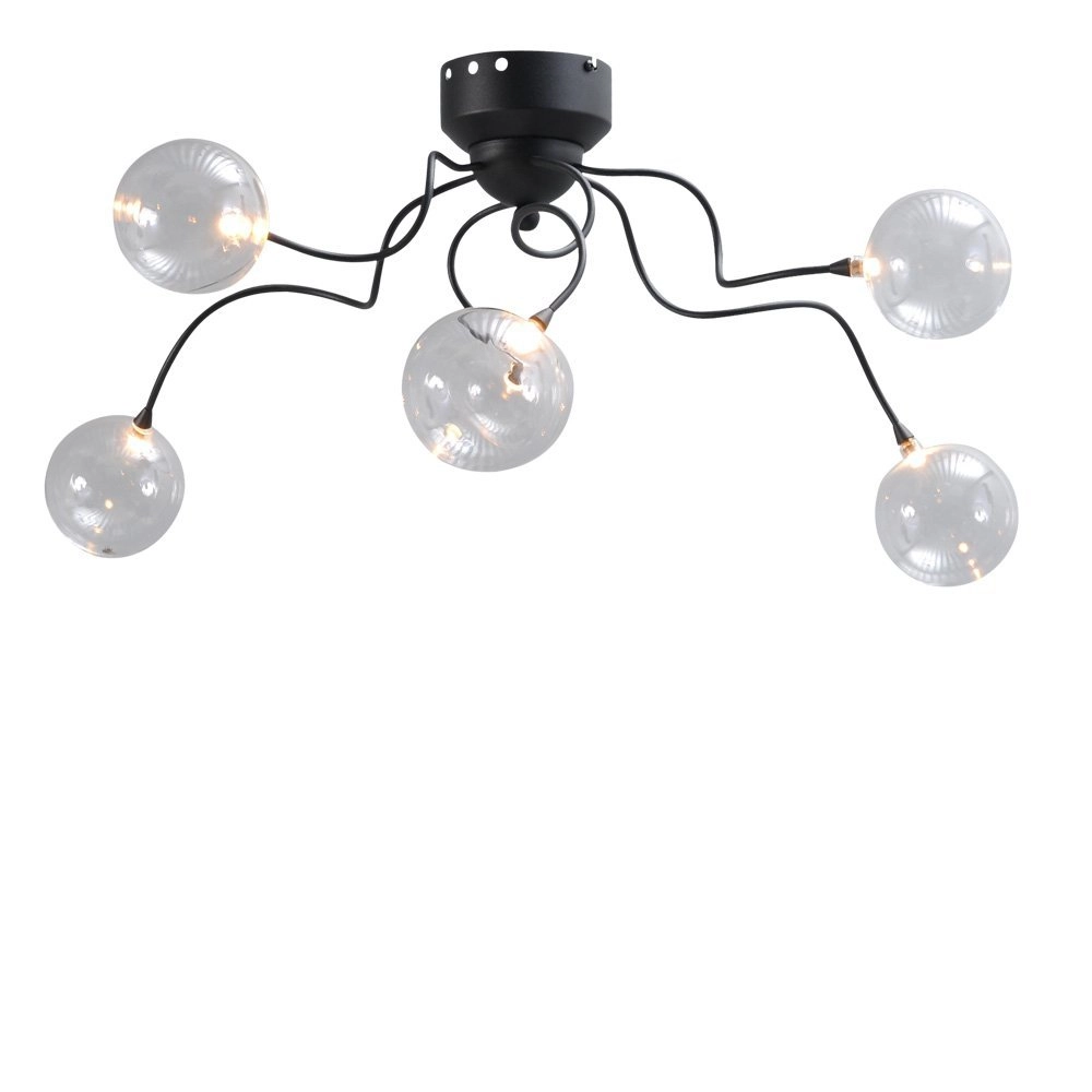 LED flush ceiling light Gio 5-light black