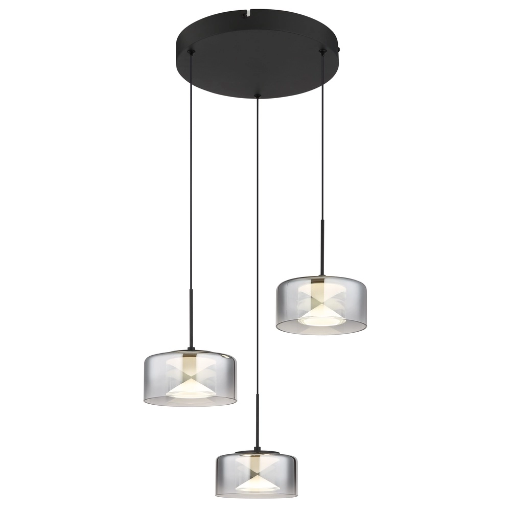 Design pendant lamp Belinda 3-light black