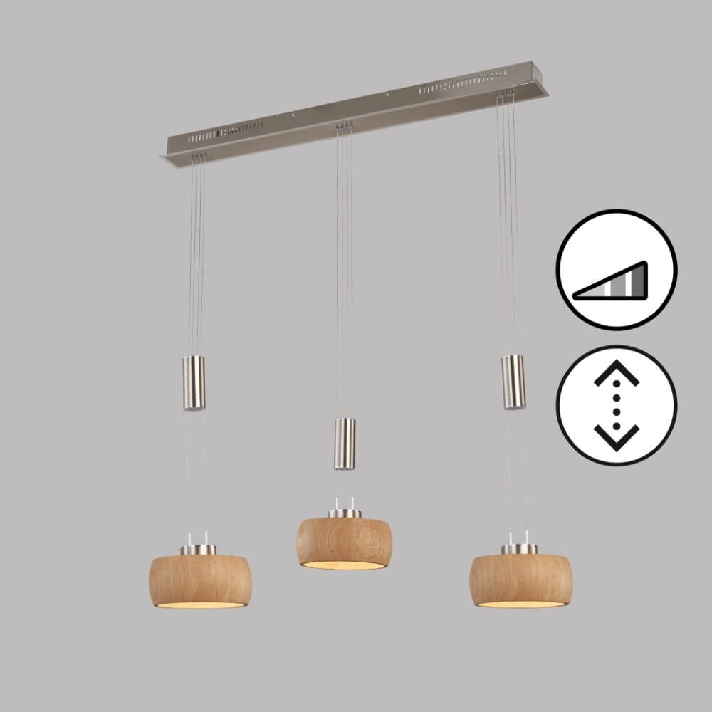 3-light hanging lamp Shine-Wood led Fischer & Honsel 4003694610735