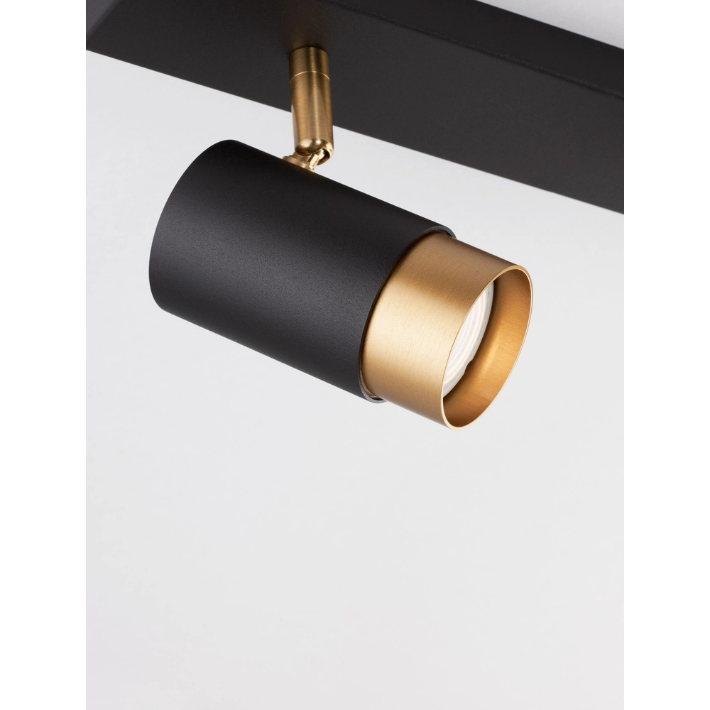 Ceiling spotlight Pogno 2-light black with gold Lyora 5212017430847