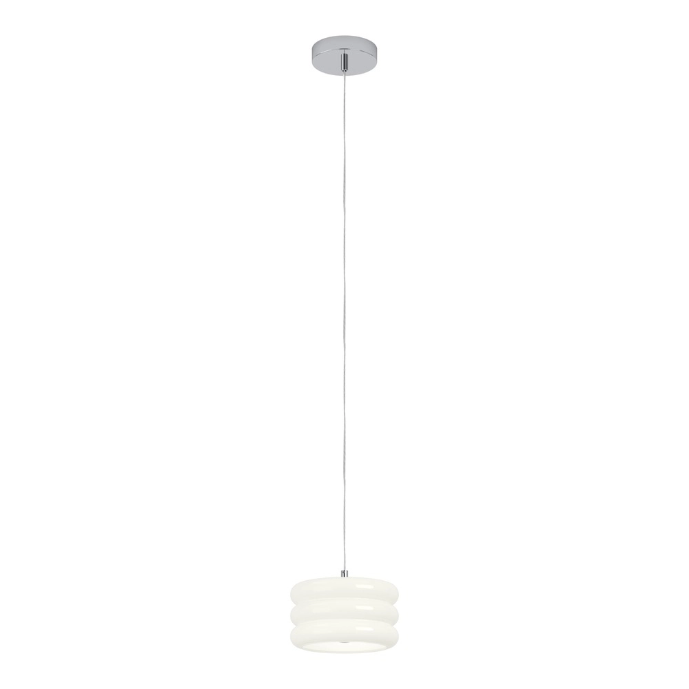 Design pendant lamp Tortora chrome with white Ø 20cm