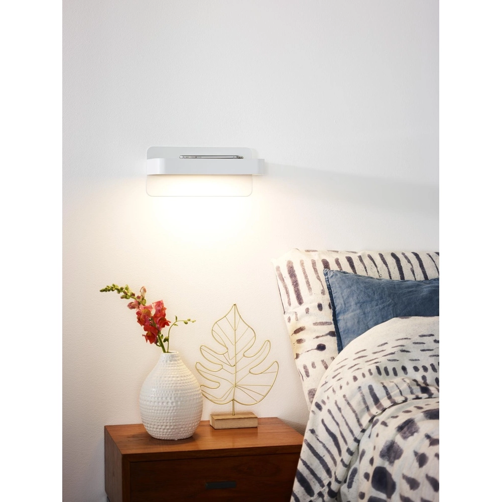 Bedside lamp Atkin with USB charging point white Lucide 5411212770837