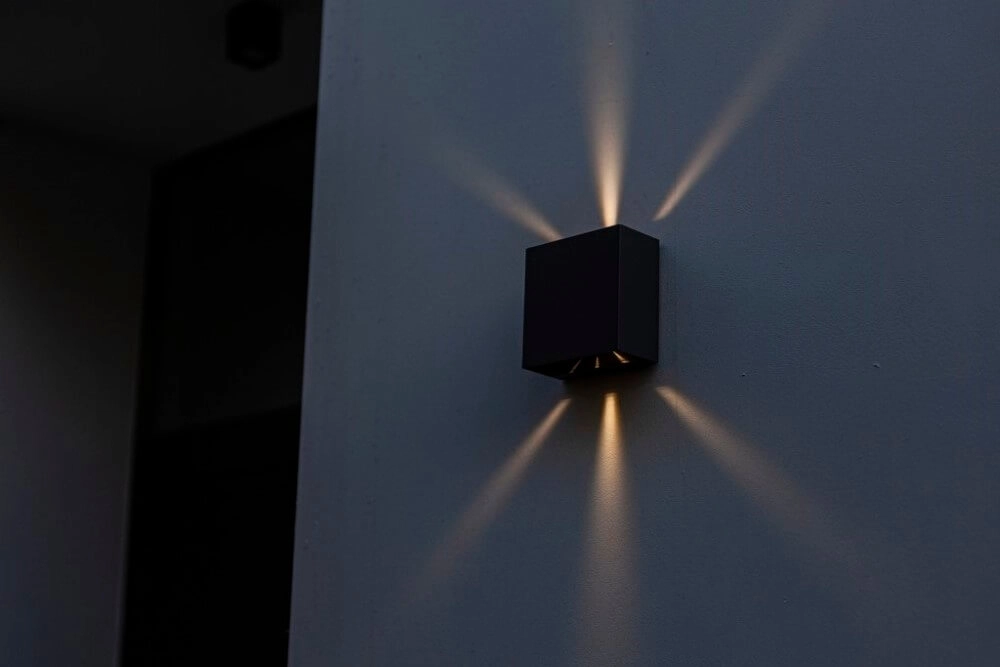 Black wall lamp Gemini Beams design Lutec 6939412012117