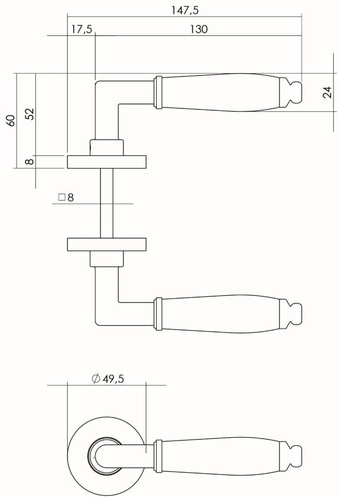 Door handle Courgette nickel Intersteel 8714186420690