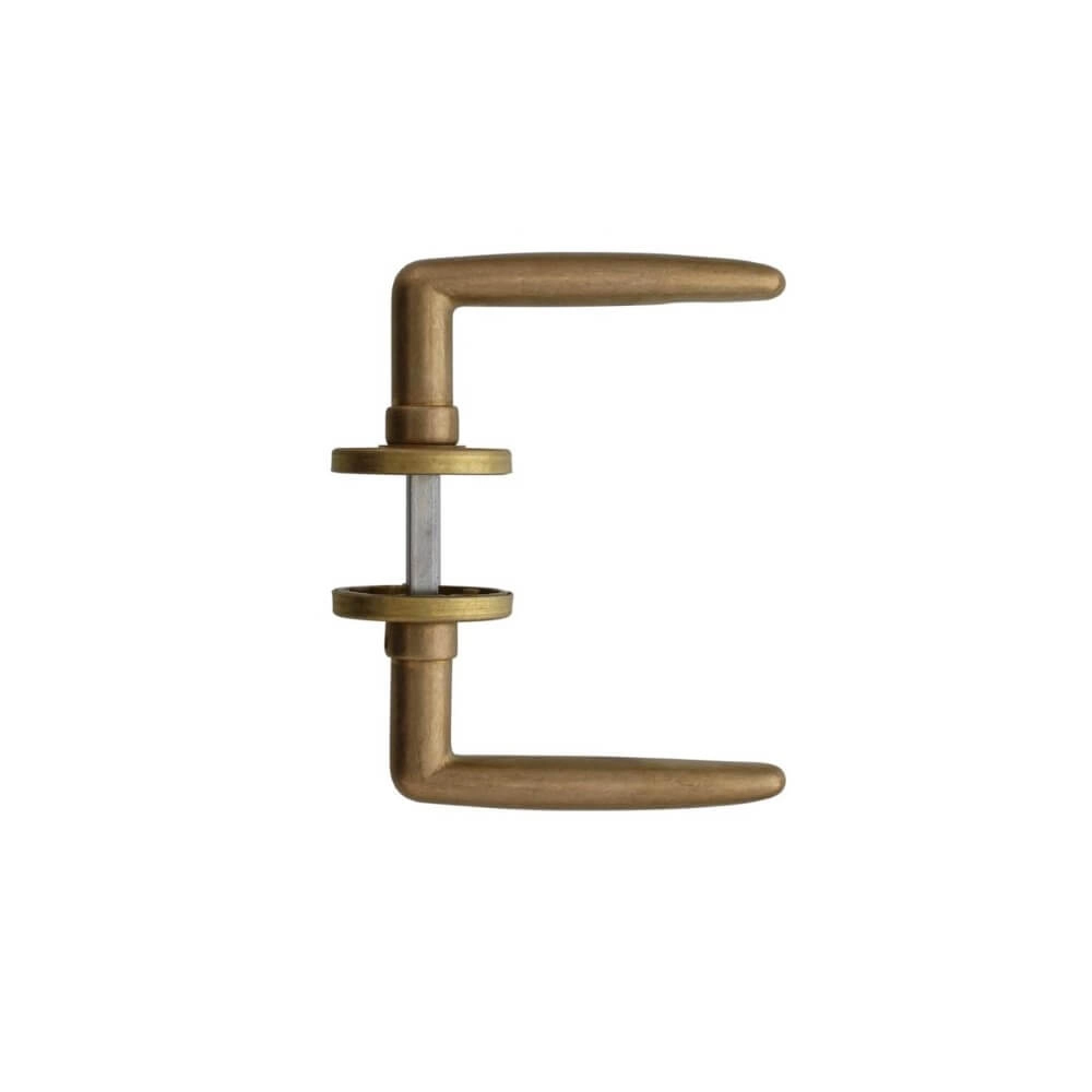 Door handle Sophie on rosette brass tumbled Intersteel 8714186485743