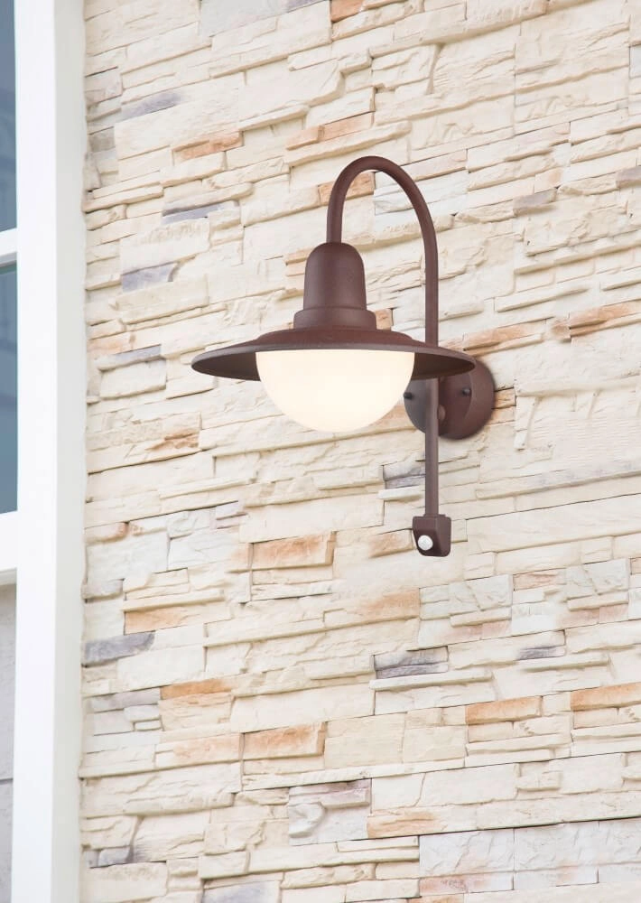 Wall lamp rust brown Norman with motion sensor Trio 4017807492613