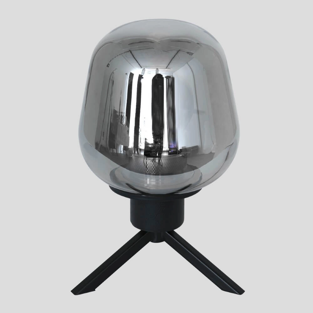 Glass table lamp Reflexion 14cm black with smoke glass Steinhauer 8712746132625