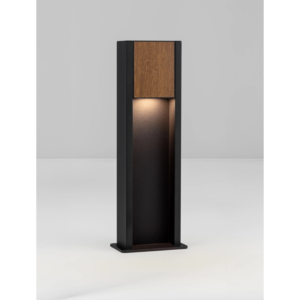 Garden lamp Kioo black with wood