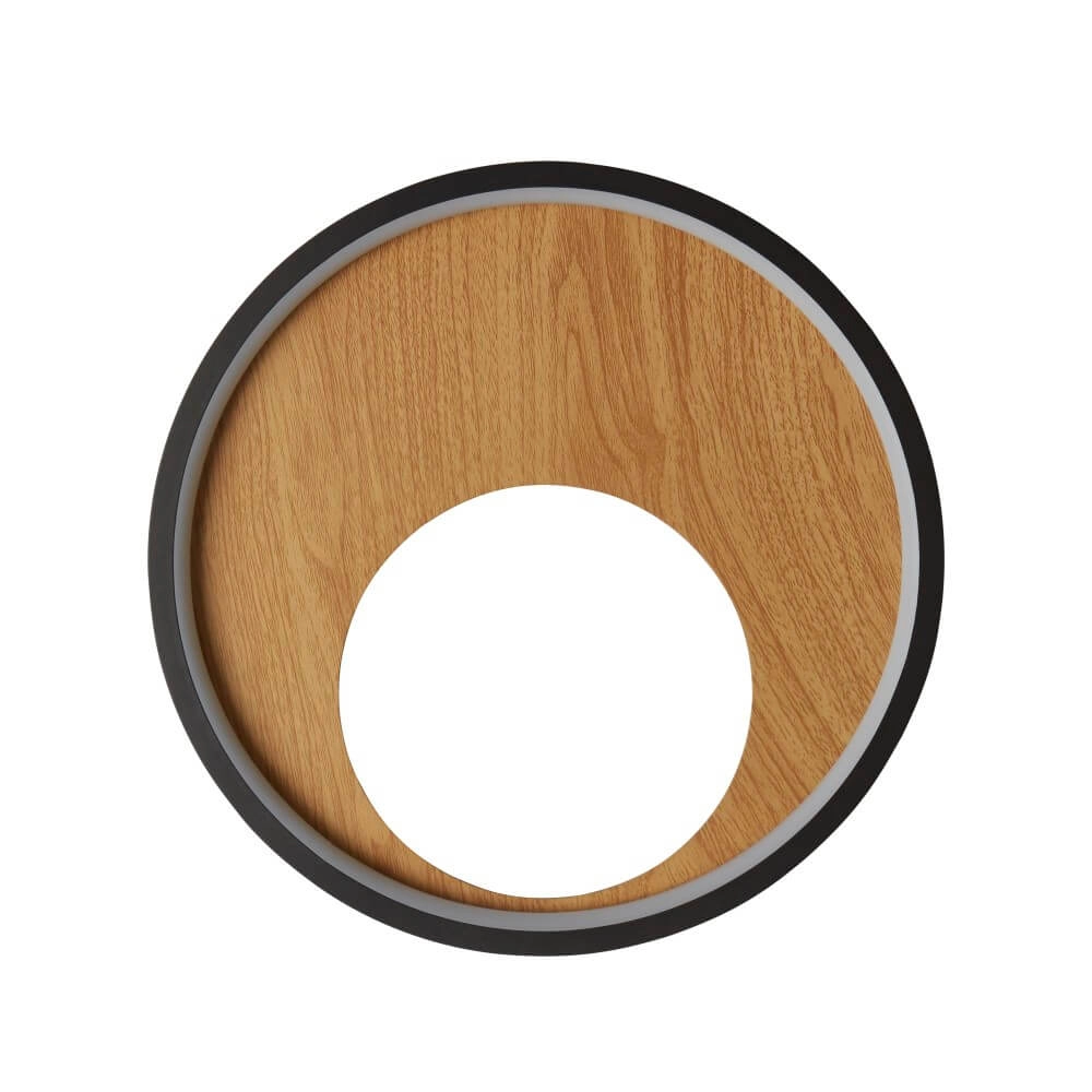 Wall lamp Curio black with wood