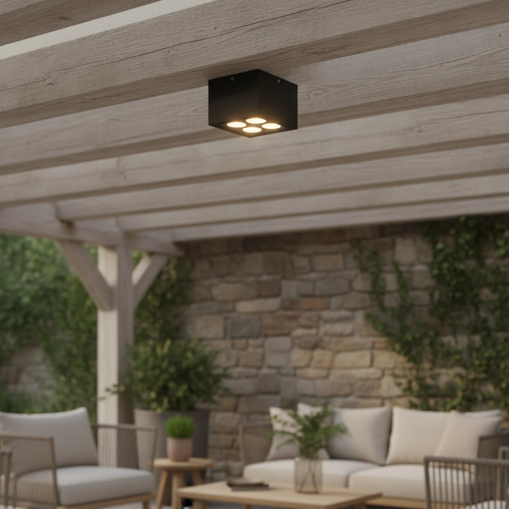 Ceiling lamp Jax square 8cm anthracite