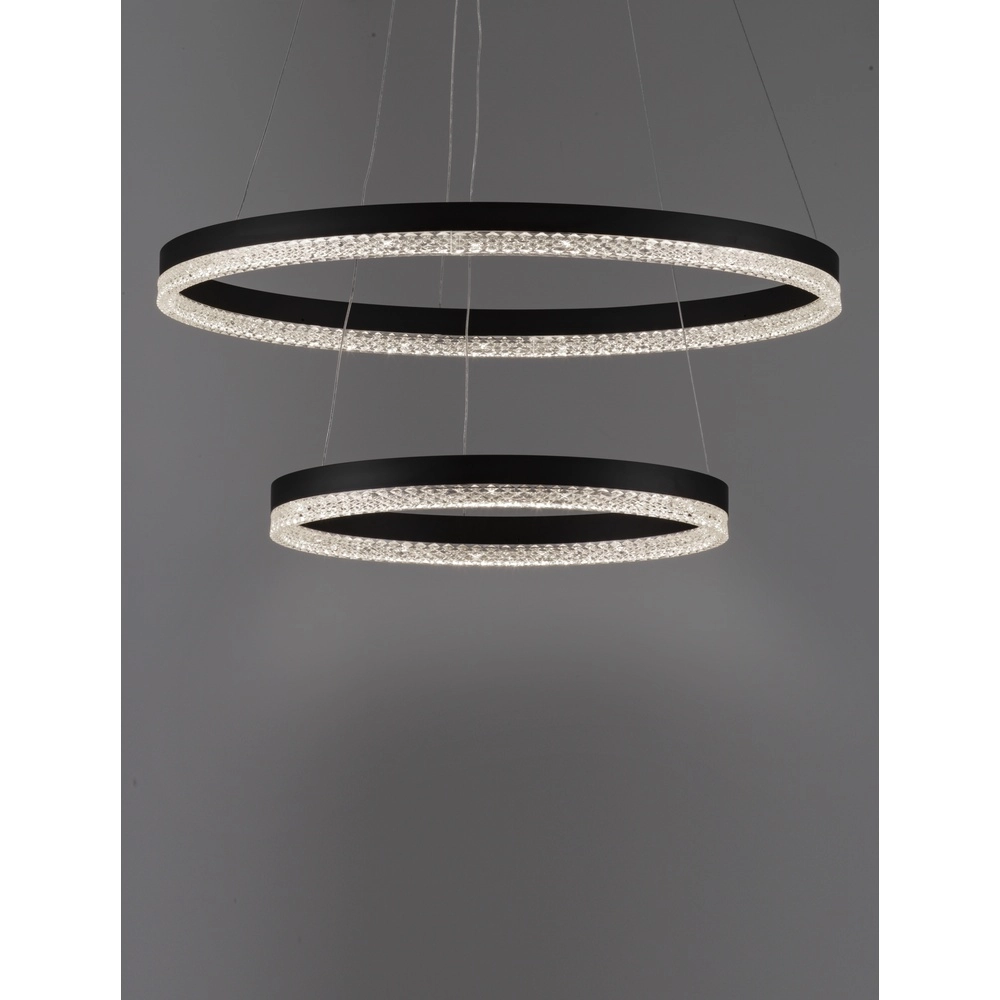 Pendant lamp Adria black Ø 60cm double Lyora 5212017443809