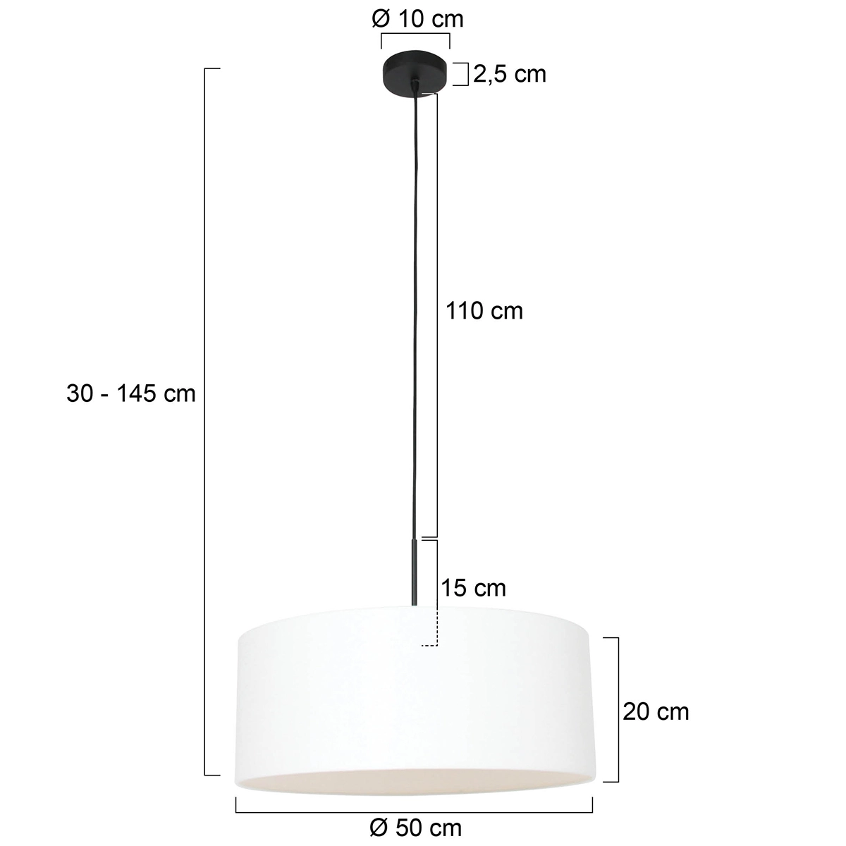 Hanging lamp Sparkled Ø 50cm linen white Steinhauer 8712746146240