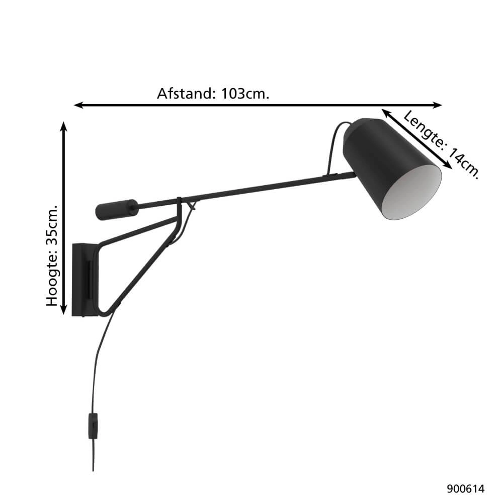 Black reading lamp Loreto 1 Eglo 9008606245116