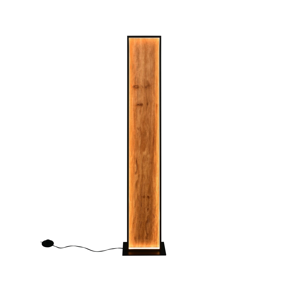 Design floor lamp Kalea black with wood Trio 4017807661446