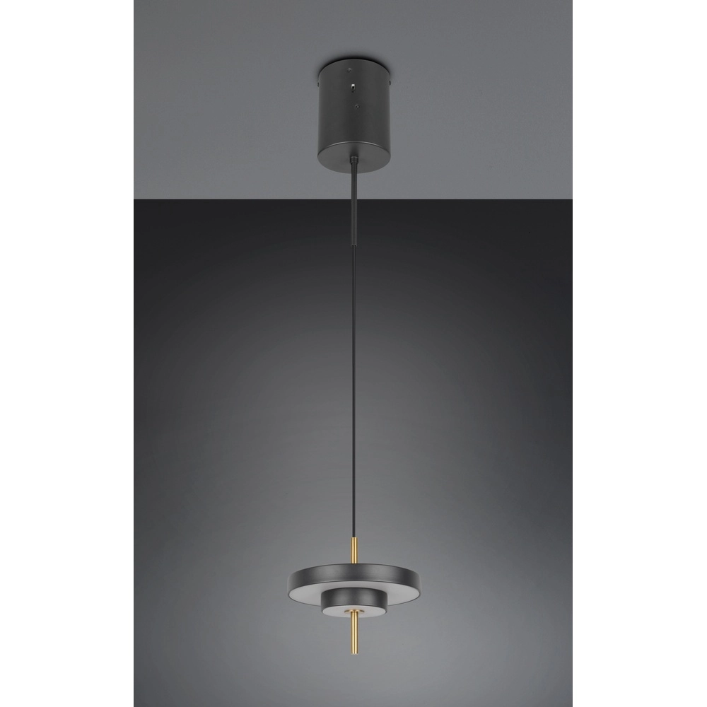 Design pendant lamp Keaton black with gold Ø 20cm Trio 4017807653304